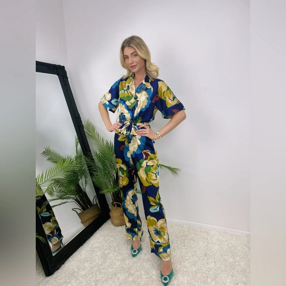 Zara‎ Belted Floral Print Jumpsuit